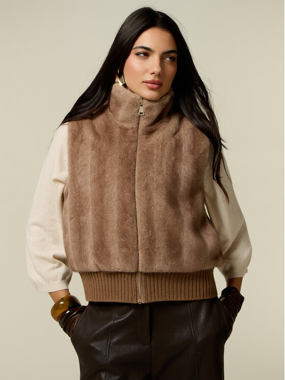 Oltre Oltre Płaszcz zimowy L030R000095N002 Kremowy Regular Fit