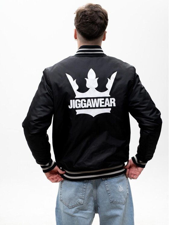 Jigga Wear Jigga Wear Kurtka bomber Baseball College School na napy 125735 Czarny Regular Fit