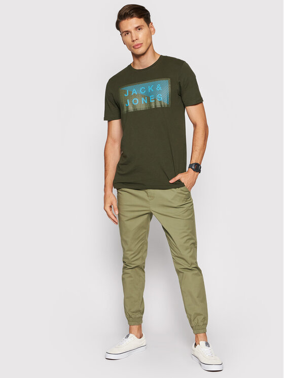T-shirt Shawn 12185035 Verde Slim Fit