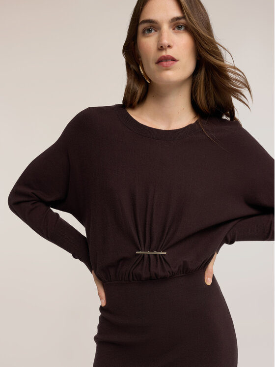 Motivi Motivi Abito da cocktail 760DW001616N022 Marrone Regular Fit