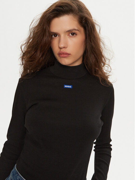 HUGO Hugo Rollkragenpullover 50525318 Schwarz Regular Fit