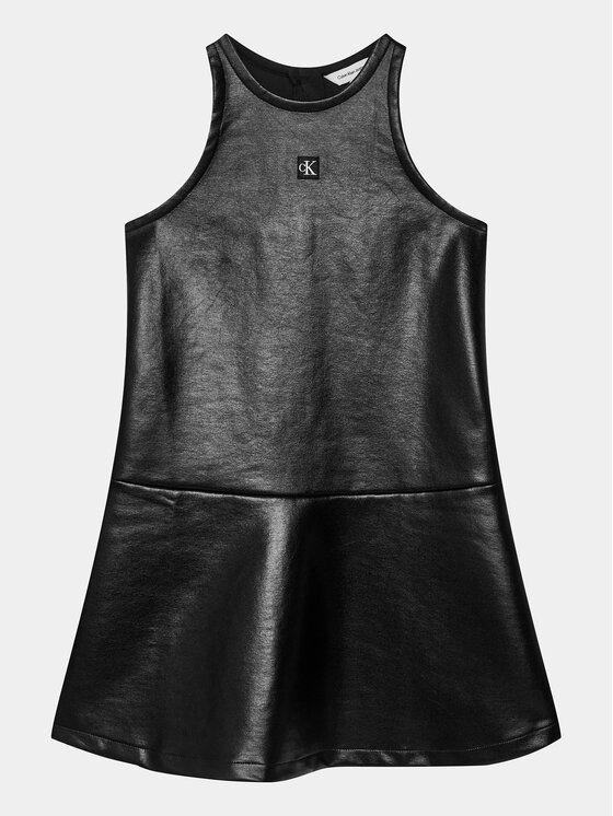 Calvin Klein Jeans Calvin Klein Jeans Tehisnahast kleit Spacer IG0IG02312 Must Flare Fit