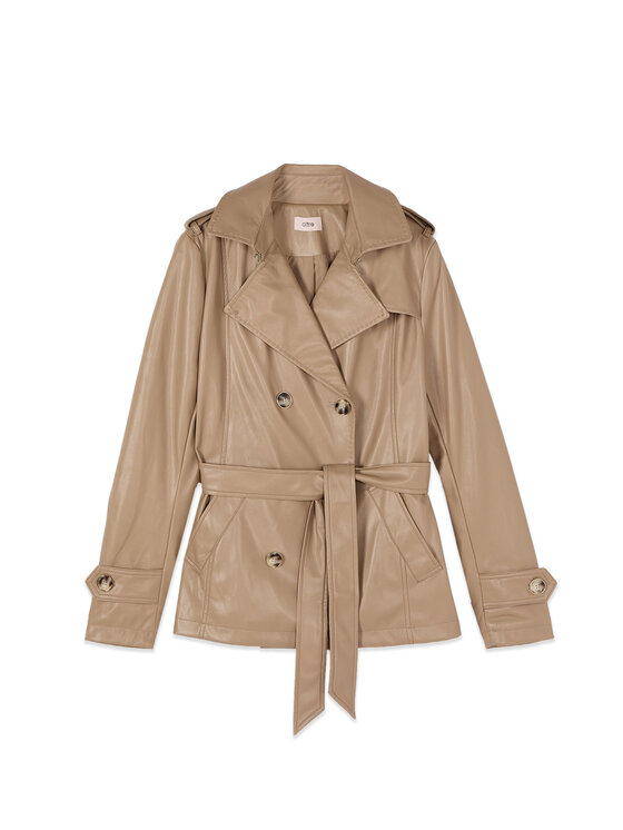 Oltre Oltre Giacca in similpelle R373R002355N002 Beige Slim Fit