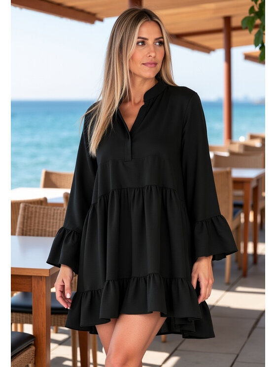 FIGL FIGL Vestito da giorno M1136 Nero A-Line Fit