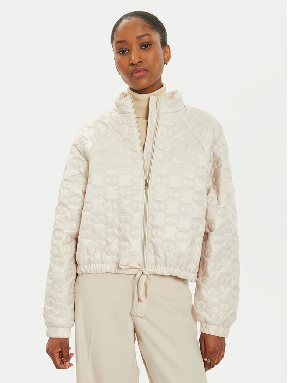 TWINSET Prechodná bunda 242TP2021 Écru Relaxed Fit