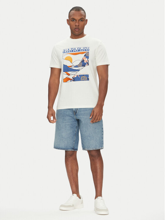 Napapijri Napapijri Tricou S-Valdor NP0A4IE6 Écru Regular Fit