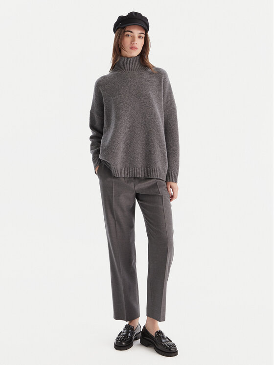 Weekend Max Mara Weekend Max Mara Bavlnené nohavice Hataley 2525136022 Sivá Regular Fit