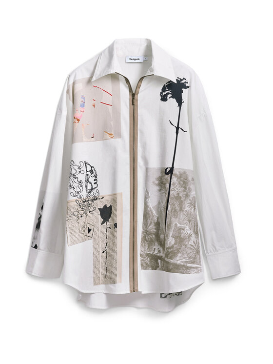 Desigual Desigual Košeľa Recortes 25SWCW23 Biela Relaxed Fit