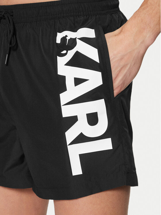 KARL LAGERFELD KARL LAGERFELD Шорти для плавання A1M46013 Чорний Regular Fit