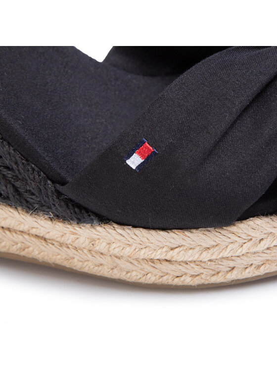 Tommy Hilfiger Tommy Hilfiger Espadrile Basic Opened Toe High Wedge FW0FW04784 Negru