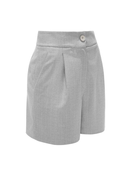 La Mania La Mania Bermudy BREAKFAST 2 Szary Classic Fit