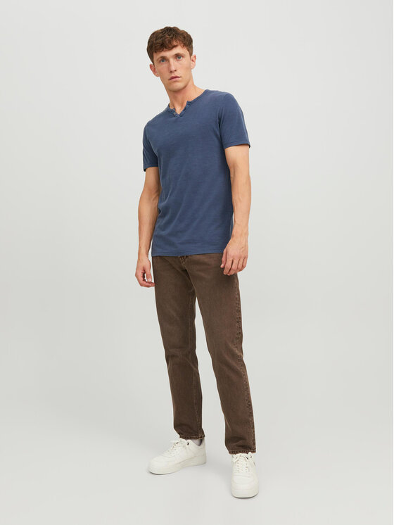 Jack&Jones Jack&Jones Majica Split 12164972 Mornarsko modra Standard Fit