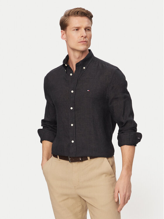 Tommy Hilfiger Tommy Hilfiger Krekls MW0MW41530 Melns Regular Fit