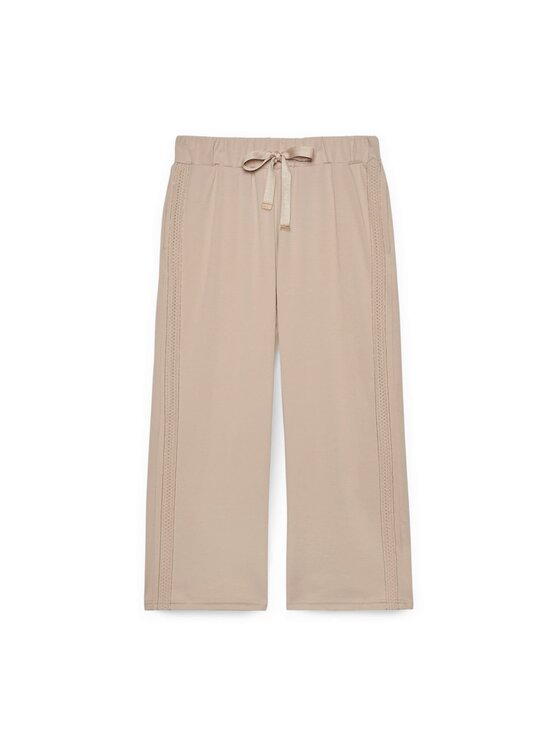 Fiorella Rubino Fiorella Rubino Spodnie materiałowe P989L002061N002 Écru Cropp Fit
