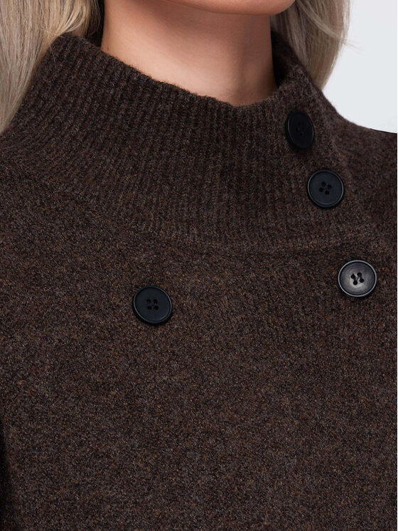 Ombre Ombre Sweter OW-SW-E0018 Brązowy Regular Fit
