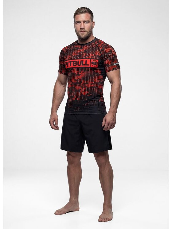 PITBULL PITBULL Koszulka techniczna HEX CAMO HILLTOP Czerwony Regular Fit