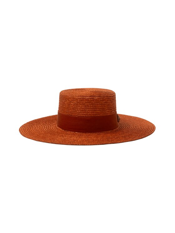 Paris+Hendzel Paris+Hendzel Kapelusz Carrot Wide Brim Canotier Pomarańczowy