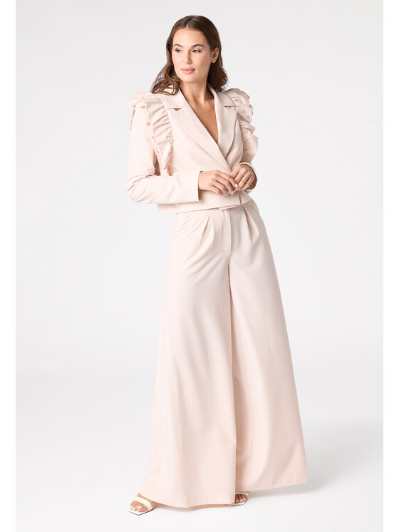 LAURELLA LAURELLA Kalhoty z materiálu LAURELLA 3VA002102 Béžová Regular Fit
