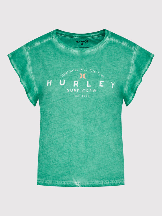 Hurley Hurley Marškinėliai Flutter 3HKS0391 Žalia Easy Fit