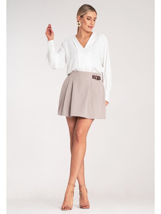 FIGL FIGL Mini sukňa M1157 Béžová A-Line Fit