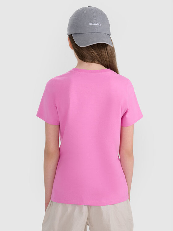 4F 4F T-Shirt BASIC+ Różowy Regular Fit