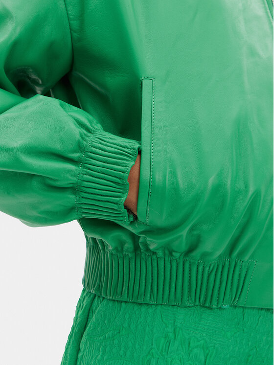 Custommade Custommade Giacca di pelle Francette 999418856 Verde Relaxed Fit