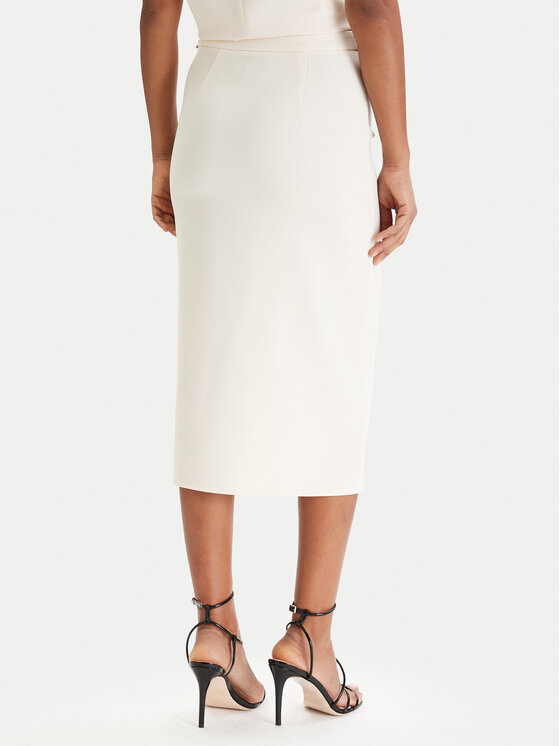 Patrizia Pepe Patrizia Pepe Fustă midi 8G0530/A701-W409 Écru Regular Fit
