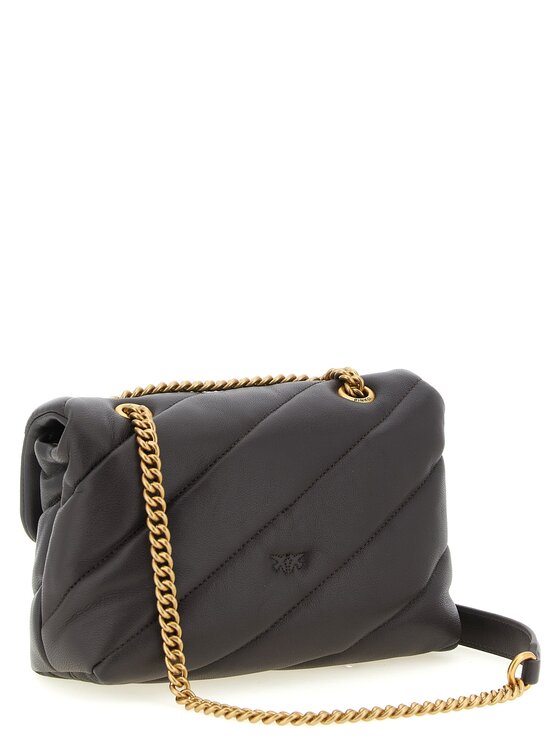 PINKO PINKO Torebka Black Lamb Leather Crossbody Czarny