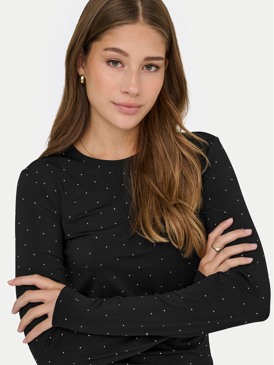 ONLY ONLY Bluză Zita 15358986 Negru Slim Fit