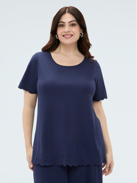 Fiorella Rubino Fiorella Rubino T-shirt G03ZL008901N034 Blu Regular Fit