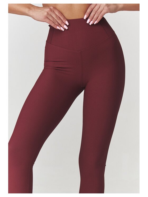 Makadamia Makadamia Legginsy C30 Bordowy A-Line Fit