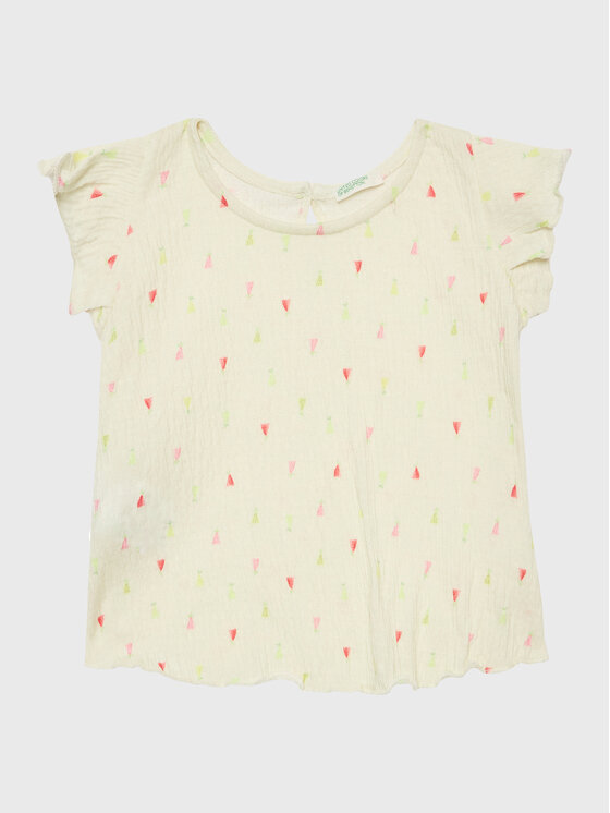 United Colors Of Benetton United Colors Of Benetton Majica 3QMFA102J Écru Regular Fit