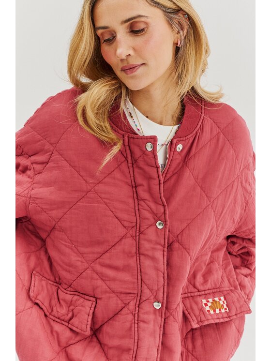 NAOKO NAOKO Kurtka bomber Smoky Blush Czerwony Regular Fit