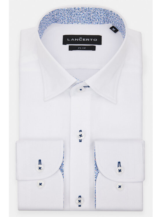 Lancerto Lancerto Koszula Coral KO073123000031 Biały Slim Fit
