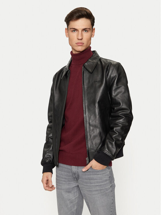 Schott NYC Schott NYC Usnjena jakna LC5100RIB Črna Regular Fit