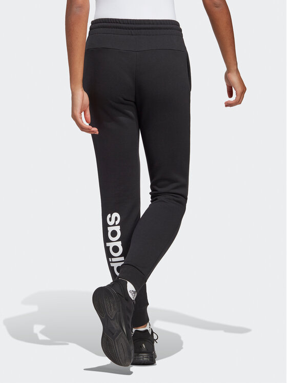 adidas adidas Spodnie dresowe Essentials Linear French Terry Cuffed Joggers IC6868 Czarny Slim Fit