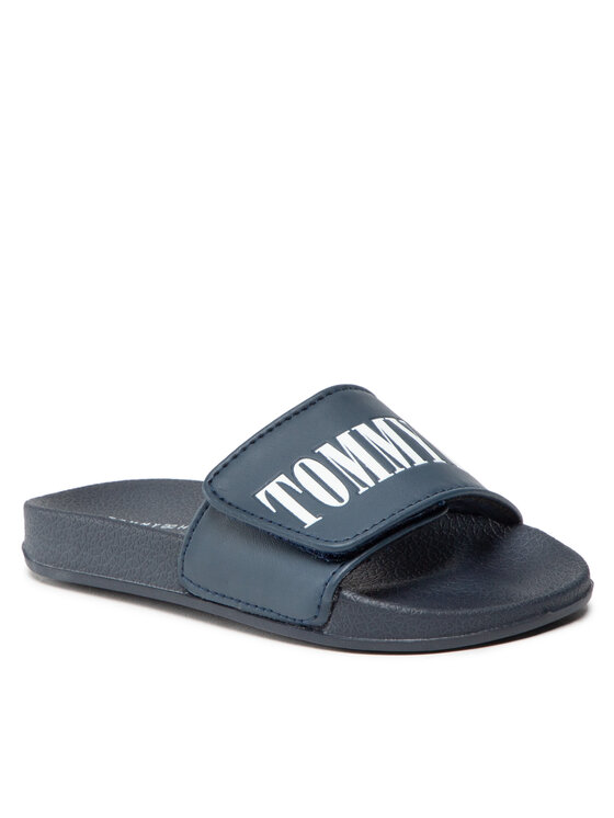 Klapki Tommy Hilfiger, Rozmiar 32, Grantowe, Maxi Velcro Pool Slide T3B0-32575-1172 M