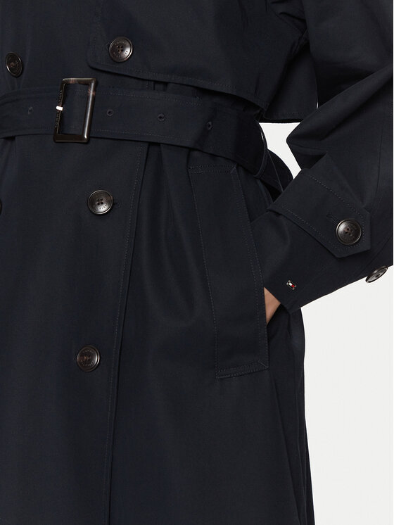 Tommy Hilfiger Tommy Hilfiger Trencz WW0WW45918 Granatowy Oversize