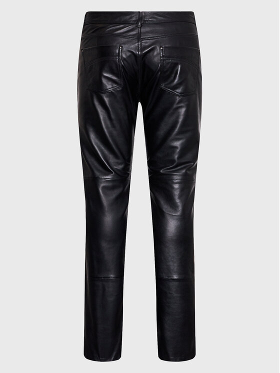 Serge Pariente Serge Pariente Pandaloni de piele Sexy Man Negru Regular Fit
