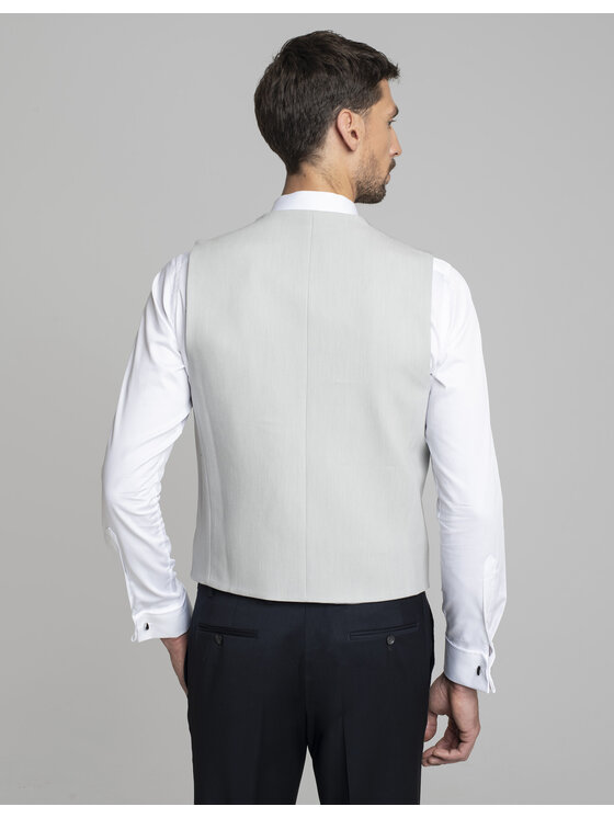 Borgio Borgio Kamizelka garniturowa pimonte Szary Slim Fit