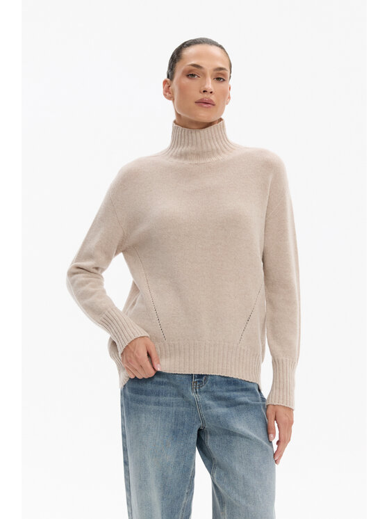 Deni Cler Milano Deni Cler Milano Sweter T-DC-S484-F5-90-13-1 Beżowy Regular Fit