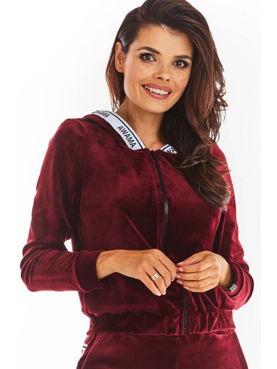 Awama Awama Bluza A373 Bordowy Basic Fit