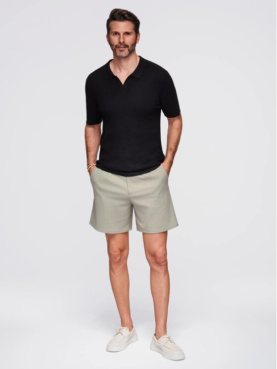 Ombre Ombre Polo OM-POSS-0160 Czarny Regular Fit