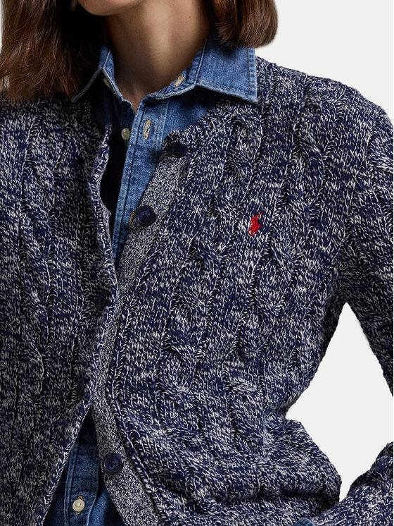 Polo Ralph Lauren Polo Ralph Lauren Pletena jopica 211947926002 Mornarsko modra Slim Fit