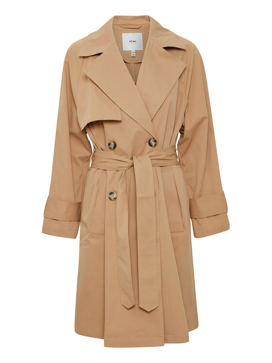 ICHI ICHI Trench 20117823 Bej Regular Fit