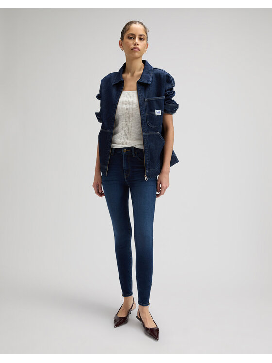 Lee Lee Jeansy SCARLETT HIGH ZIP Niebieski Skinny Fit