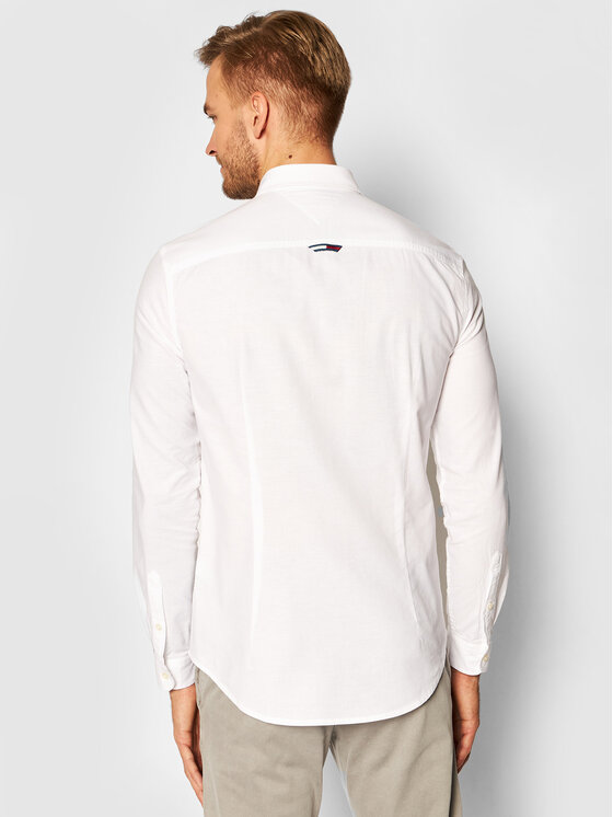 Tommy Jeans Marškiniai Oxford DM0DM09594 Balta Slim Fit • Modivo.lt