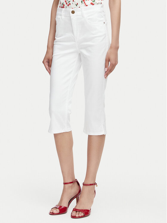 Guess Guess Παντελόνι Capri W6YB40 W5139 Λευκό Slim Fit