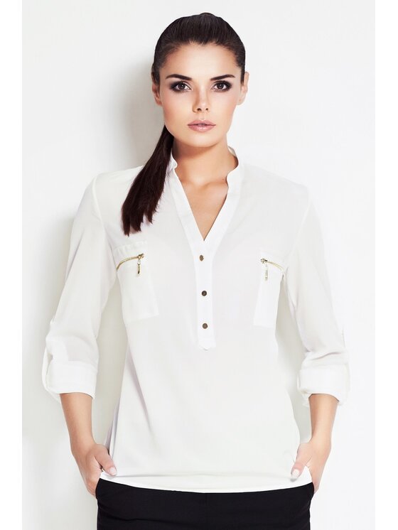 Awama Awama Camicia A051 Écru Basic Fit