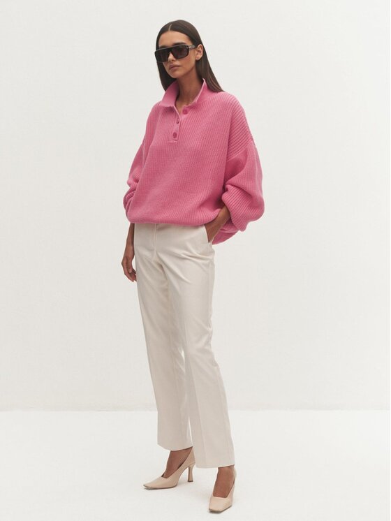 Le Collet Le Collet Sweter ZURI Różowy Oversize